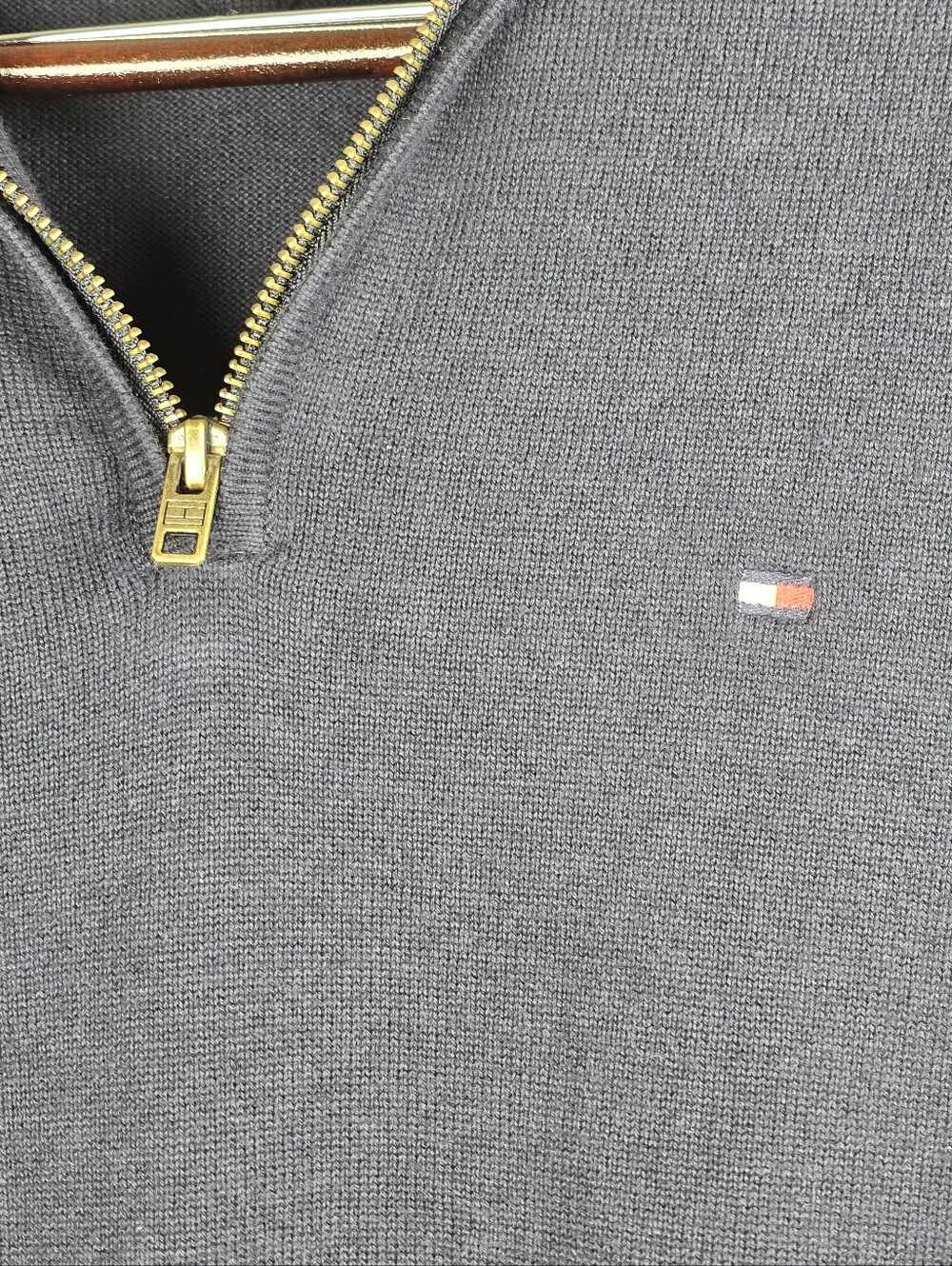 Tommy Hilfiger Navy Half-Zip Sweater with Signature Flag - Picture 4 of 11